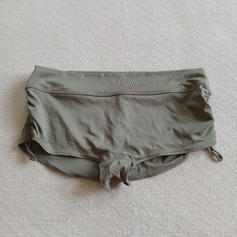 pink vs gym to swim bottoms booty ruched shortie green xl gorpcore athleisure